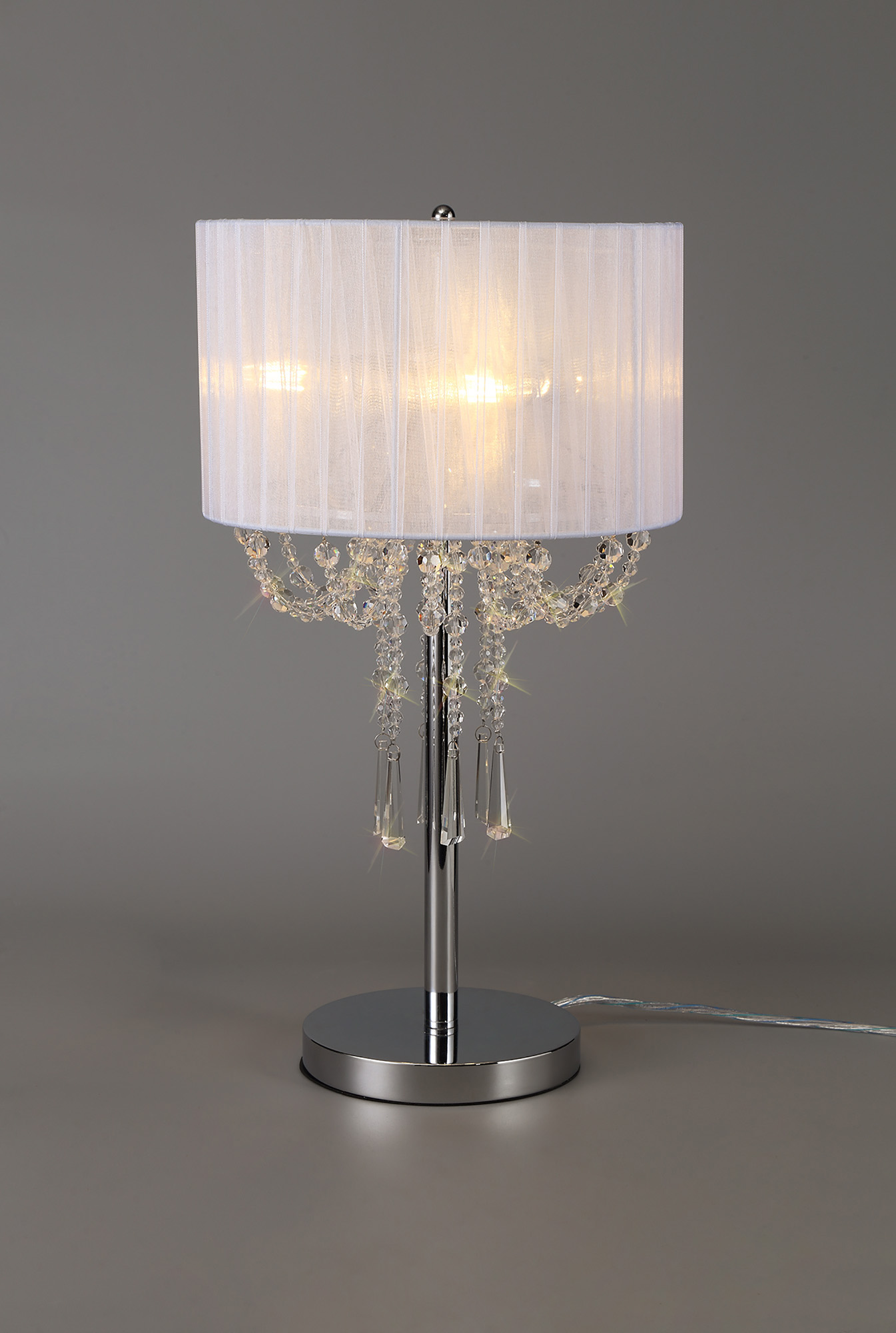 IL31749  Freida 55cm Crystal Table Lamp 3 Light